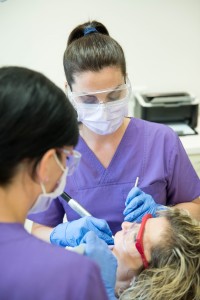 Dr. Melinda Vida Ágoston during treatment at Dentoplant Dental and Implantological Clinic